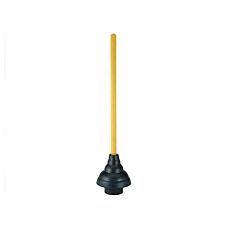 6" x 21", Non-Marking Rubber, Toilet Plunger with 21" Straight Yellow Wood Handle