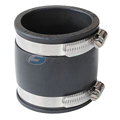 FERNCO 1-1/2 X 1-1/2 CI/PVC/CI RUBBER COUPLING