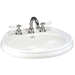MANSFIELD WAVERLY 21 X17 OVAL SELF RIM LAV WHITE 4"" C/C