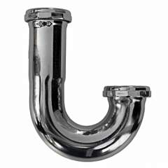 1 1/2"" LA J BEND CHROME BRASS (CAPTURED NUT) 22GA
