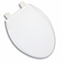 Slow Close Plastic Seat w/ Vari-Adjust Lok-Down Release 'N' Clean Hinge White ROUND
