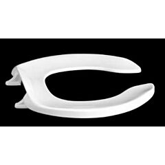 CENTOCO ROUND OPEN FRONT L/COVER BLACK HEAVY DUTY TOILET SEAT SS OFLC