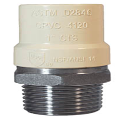 3/4 CPVC X 3/4 MIP TRANSITION ADAPTER 304SS