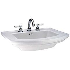 MANSFIELD BARRETT PEDESTAL LAV 24 3/8 X 19 BOWL ONLY WHITE 1 HOLE