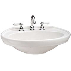 MANSFILED WAVERLY 24.5X 18 3/4 34.5"" TALL PEDESTAL LAV ONLY WHITE 4"" C/C