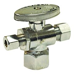 5/8""COMP x 3/8 x 3/8 BALL DUAL ANGLE STOP QUARTER (1/4) TURN