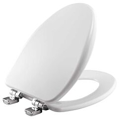 BEMIS ELONGATED ALESIO CHROME HINGE SLOW CLOSE TOILET SEAT