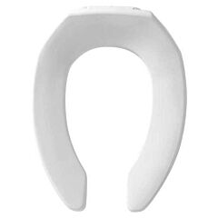 TOILET SEAT ELONG OPEN FRONT LESS COVER STAY TITE SS HINGE WHITE COMMERCIAL