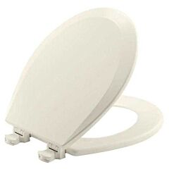 TOILET SEAT RF WOOD BISCUIT ROUND FRONT EASY CLEAN