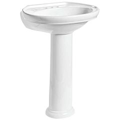 MANSFILED WAVERLY 24.5X 18 3/4 34.5" TALL PEDESTAL LAV ONLY WHITE 8" C/C