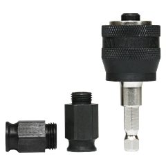 PC arbor hex 3/8" with HSS-G pilot drill and 2 adapter nuts