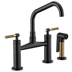 BRIZO LITZE BRIDGE FAUCET ANGLES SPOUT KNUR W/SPRAYER