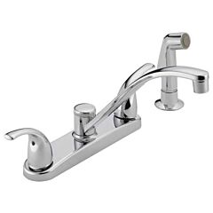 PEERLESS 2 HANDLE WING KITCHEN FAUCET CHROME W/SPRAY