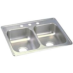 DAYTON 25" X 19" 3 HOLE DBL SINK D22519-3