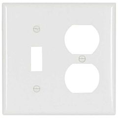 COMBO DUPLEX & TOGGLE PLATE WHITE