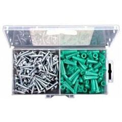 1/4" PLASTIC ANCHOR KIT GREEN HEX SCREW 5/16 HHWS 100 PER BOX