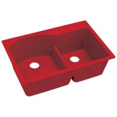 ELKAY 33X22 RED QUARTZ LUX 60X40 MARASCHINO KITCHEN SINK