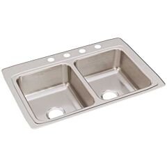 ELKAY 33X22 LUSTER DOUBLE BOWL SS SINK 4-HOLE
