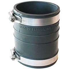 2" x 2", 4.3 PSI, Elastomeric PVC-DWV, Flexible, Standard, Plastic Socket to Plastic Socket, Straight, Coupling