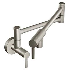 MOEN Modern Pot Filler Spot Resist Stainless Two-Handle Kitchen Faucet
