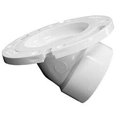 PVC OFFSET 45 CLOSET FLANGE W/ADJ PLASTIC RING