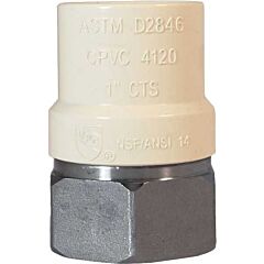 1-1/4" x 1-1/4", FPT x CPVC, 100 PSI CWP, Lead-Free, Investment Cast 304 Stainless Steel, Straight, Transition