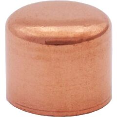 2" ID x 2-1/8" OD, C, Wrot Copper, Round Head, Tube Cap