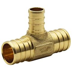 1-1/4" x 1-1/4" x 1/2", F1807 PEX x F1807 PEX x F1807 PEX, 100 PSI, Lead-Free, Forged UNS C46500 DZR Brass, Reducing, Tee