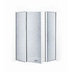 MUSTEE 42" NEO ANGLE SHOWER DOOR ENCLOSURE OBSCURE GLASS