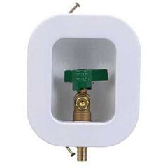 3-1/4" x 2-1/2" x 4", 5" x 6" Faceplate, 1/4 Turn, F1807 Pipe, Lead-Free, White, High Impact Polystyrene, Ice Maker Outlet Box (Standard Pack)