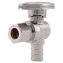 PEX 1/2 X 1/4 OD ANGLE STOP BALL TYPE 1/4 TURN