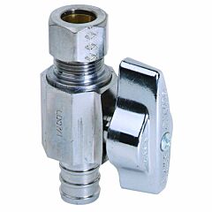 1/2 PEX X 3/8 OD COMP STRAIGHT STOP VALVE 1/4 TURN