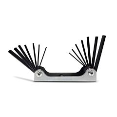 14-Key Folding Hex-Key Set  Inch & Metric Sizes