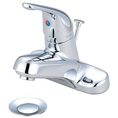 4" SINGLE LEVER HANDLE FAUCET W/50/50 POP-UP DRAIN-CHROME