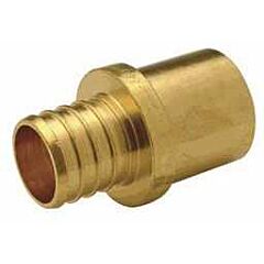 1" x 1", FTG x PEX Barb, 160 PSI, Lead-Free, Copper, Crimp, Small Diameter, Straight, Male Adapter