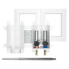 4" x 3-1/2" x 5-1/2" Rough-In Box, 11-1/2" x 7-1/4" Frame, 18" L Bracket, 1/2" ASTM F1960 PEX Supply, 3/4" MHT Outlet, 2" Hub Drain, Lead-Free, ABS, Fire Rated, Washing Machine Outlet Box with Water Hammer Arrester (Standard Pack)