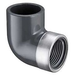 1" x 1", Socket x SR FPT, 150 PSI, Schedule 80, Lead-Free, Gray, Injection Molded PVC, Standard, Straight, 90D Elbow