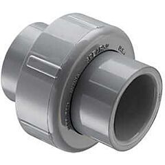 2" x 2", Socket x Socket, 235 PSI, Schedule 80, Lead-Free, Gray, Injection Molded CPVC, Straight, Union with EPDM O-Ring Seal