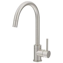 15-1/8" H x 9-9/16" Clearance x 8-7/16" Reach, 2.2 GPM, Satin Nickel, Metal, 1/4 Turn 1-Lever Handle, Pull Down Spout, Low Flow Aerator, Deck Mount, Kitchen Faucet