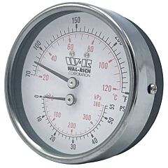 TRI PRESSURE GAUGE BACKOUTLET
