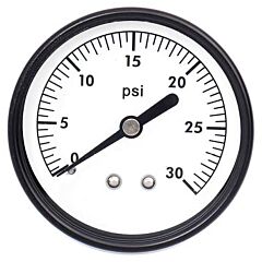 PRESSURE GAUGE 2-1/2" 30# BACK OUTLET