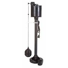 1-1/2" FPT Discharge, 1/3 HP, 115 VAC 60 Hz 1-Phase, 5.7 A, 50 GPM, 1725 RPM, 21' Discharge Head, 7-1/2' Cord, Cast Iron, Air Cooling/Auto-Reset Thermal Overload, Automatic, Dewatering and Sump Pedestal Pump