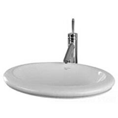 MANSFIELD ENSO 19 X 15 OVAL SELF RIM LAV WHITE NO HOLES