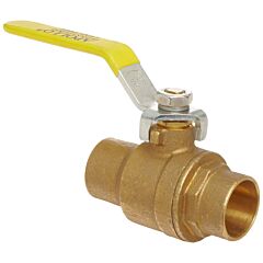 3" x 3", C x C, 150 PSI WSP, 400 PSI CWP, Lead-Free, 304 Stainless Steel Ball, DZR Forged Brass Body, Full Port, Lever Handle, Ball Valve