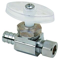 PEX 1/2 X 1/4OD STRAIGHT STOP 1/4 TURN BALL