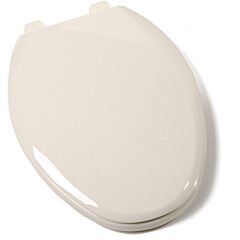 DELUXE Slow Close Plastic ELONGATED Seat w/Vari-Adjust Lok-Down Release 'N' Clean Hinge White