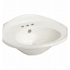 MANSFIELD ESSENCE 25 X 21.5 PEDESTAL LAV ONLY WHITE 4"" C/C