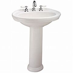 MANSFILED WAVERLY 24.5X 18 3/4 34.5"" TALL PEDESTAL LAV ONLY WHITE 8"" C/C